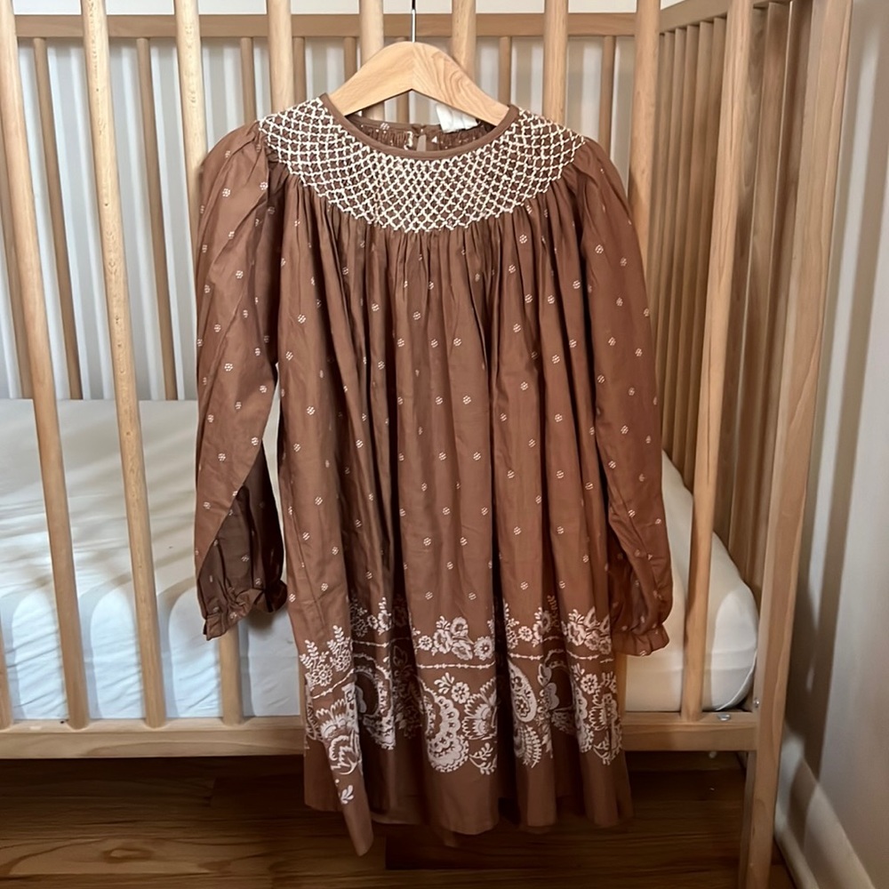 NWOT Brown and Cream Apolina dress size 5-7